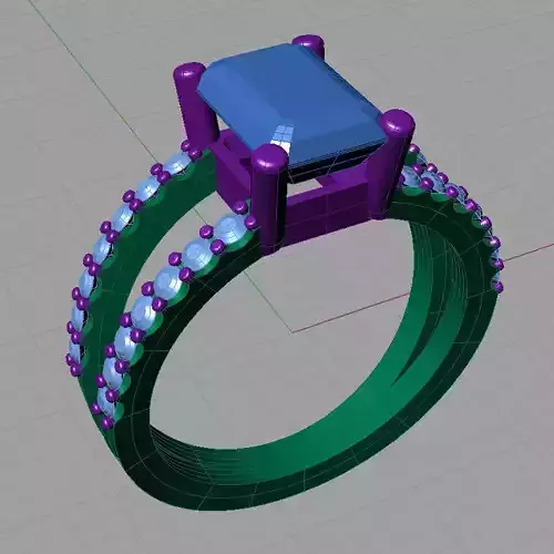 Women ring with gems 3dm stl Free anello gratis