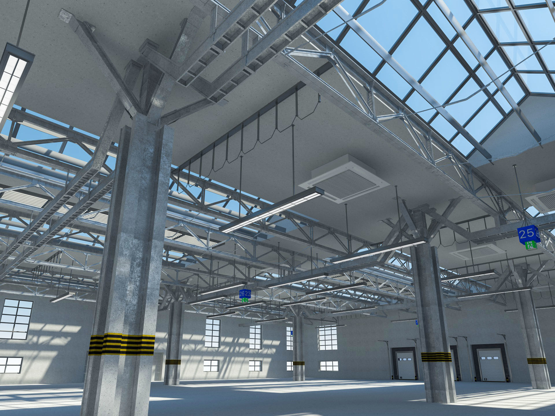 Warehouse interior and exterior 3 3D model_10
