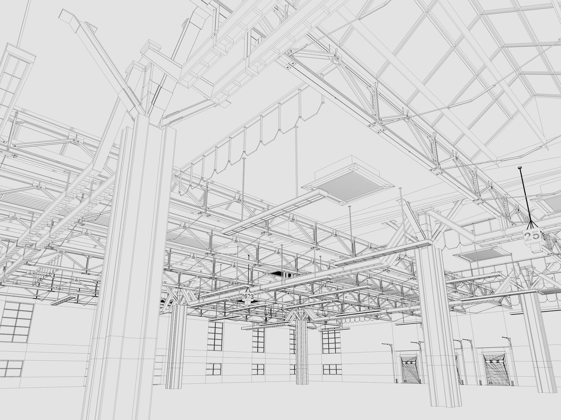 Warehouse interior and exterior 3 3D model_21