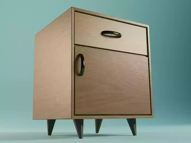 Nightstand cabinet PBR Low Poly Game Ready