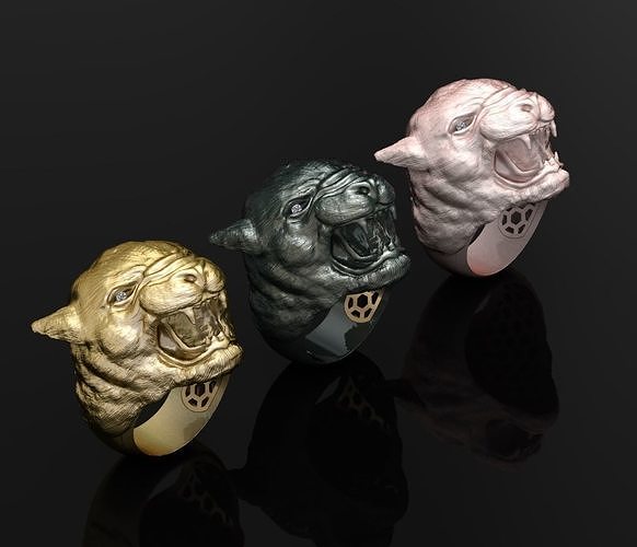 Tiger Ring jewelry  3D print model