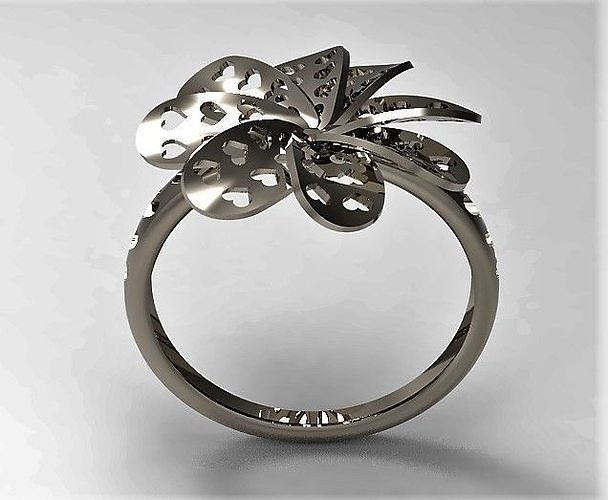 Flower ring 3D print model