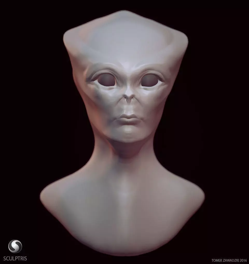 Alien Head Sculpt 3D model_0