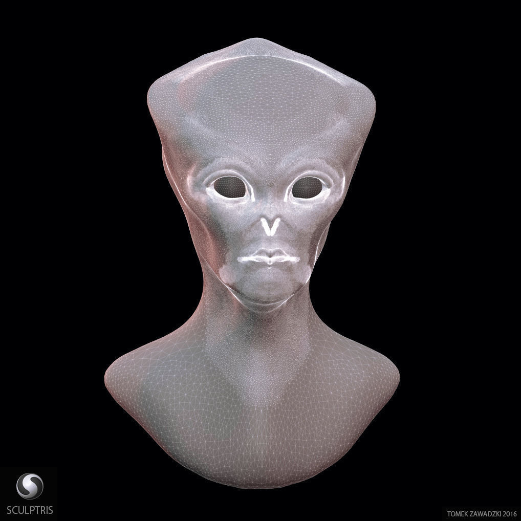 Alien Head Sculpt 3D model_6