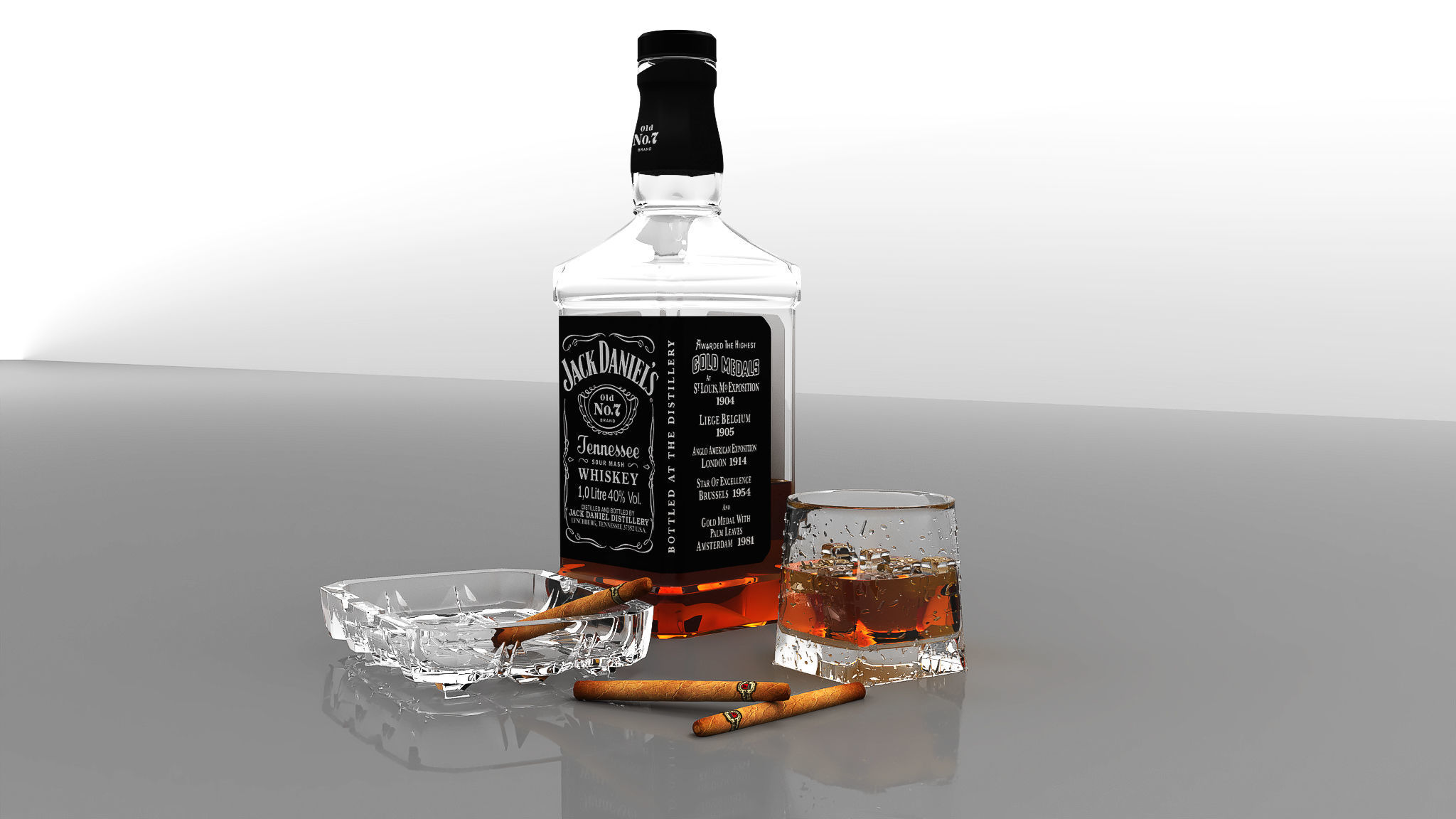 Whiskey pack 3D model_1