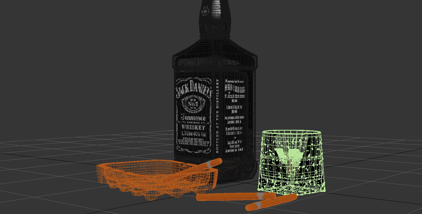 Whiskey pack 3D model_4