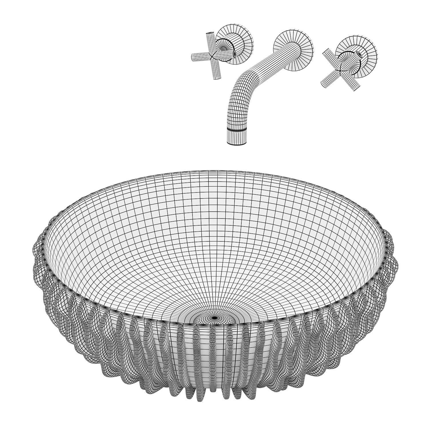 Korall Basin and Meir Round Spout 3D model CGTrader
