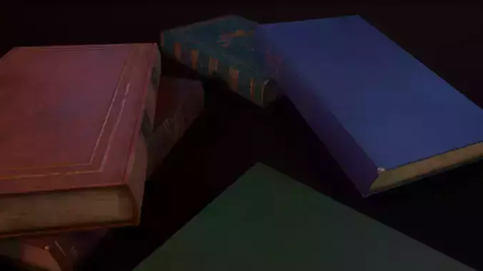 Old Books - PBR Model Low-poly 3D model