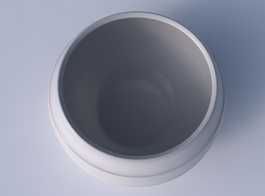 Bowl spheric twisted with smooth horizontal ribbons 3D print model_2
