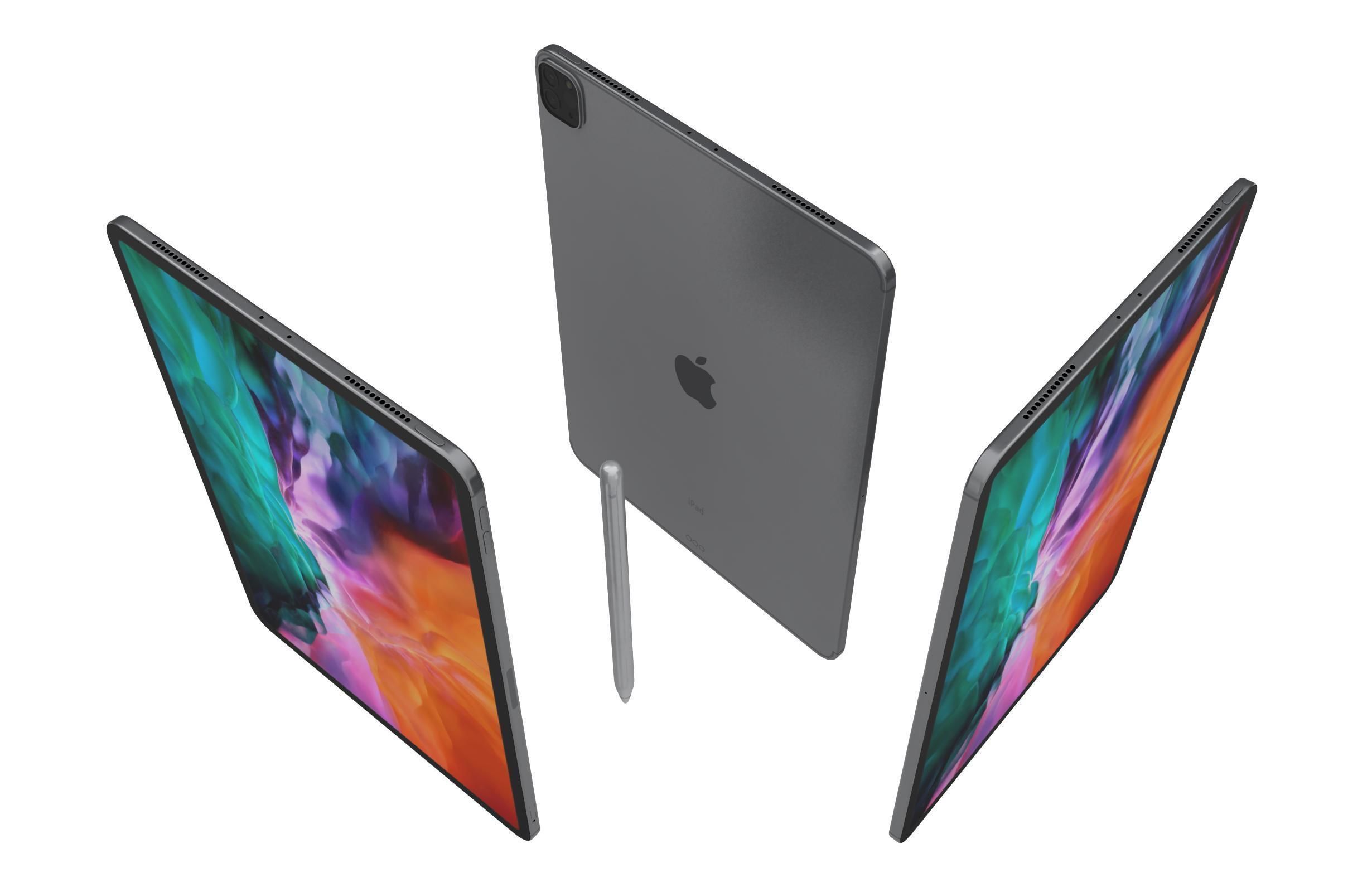 Apple iPad Pro 12 9 2020 WiFi  Cellular Space Gray 3D model_1