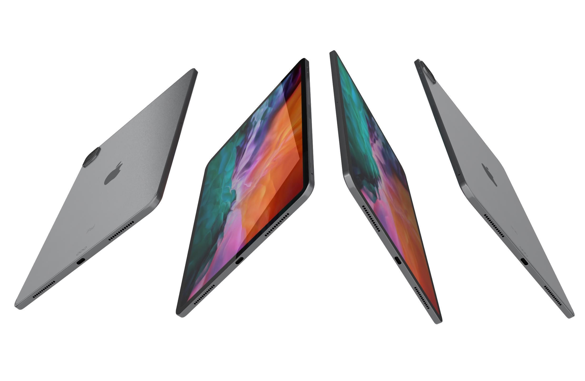 Apple iPad Pro 12 9 2020 WiFi  Cellular Space Gray 3D model_5