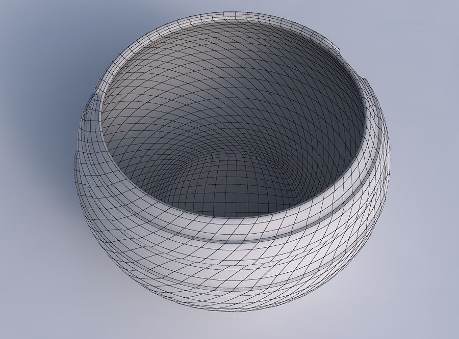 Bowl spheric twisted with smooth ribbons 3D print model_6