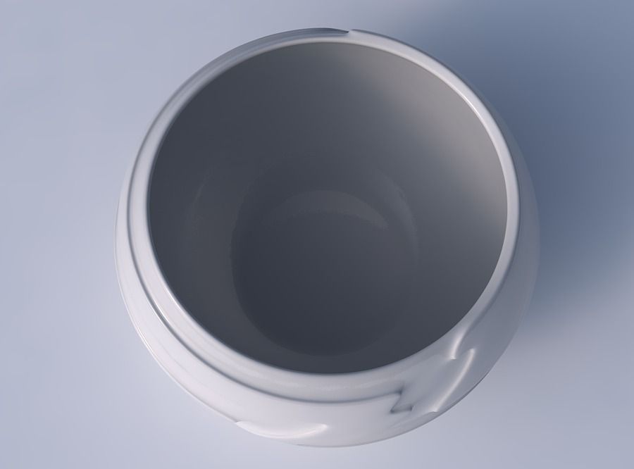 Bowl spheric twisted with smooth ribbons 3D print model_2