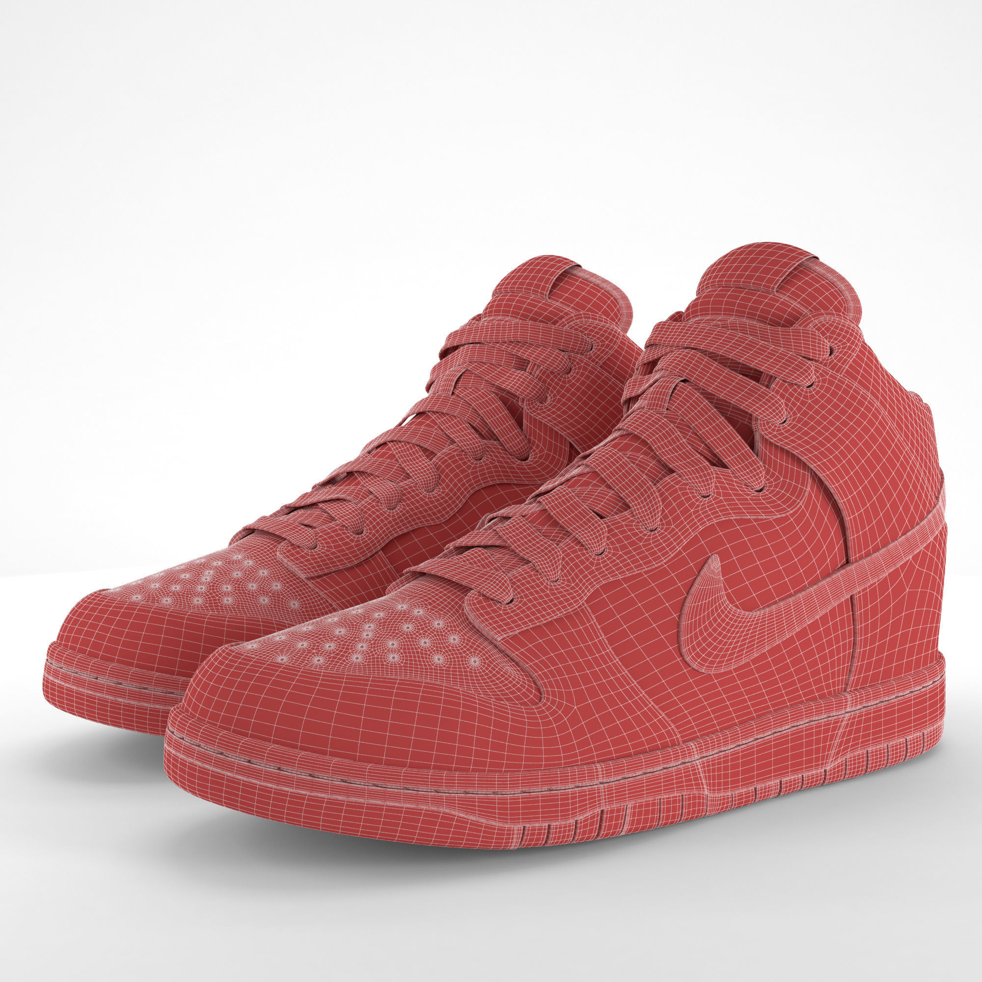 Nike Dunk High PBR Low-poly 3D model_9