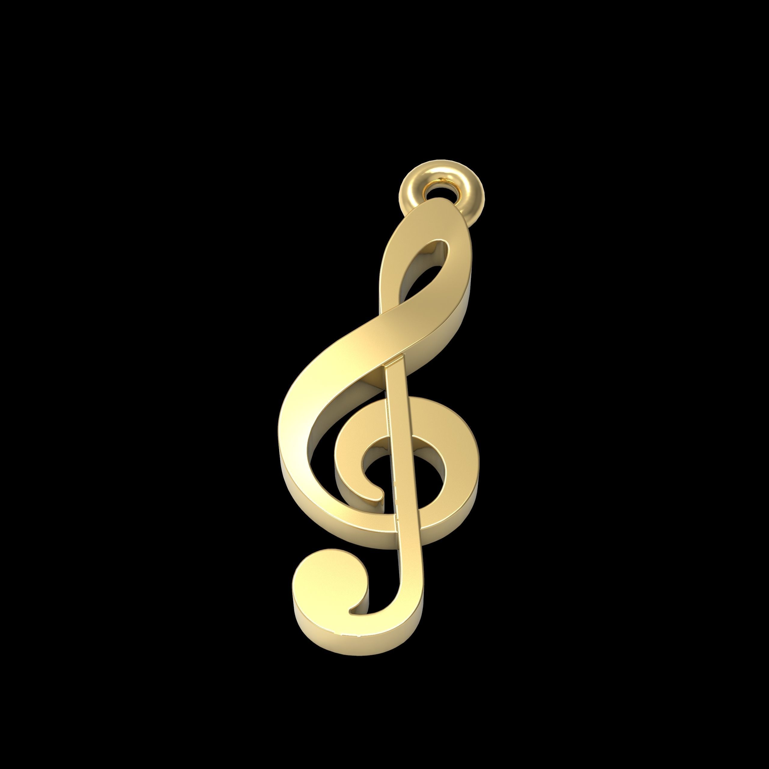 Pendant treble clef 3D print model