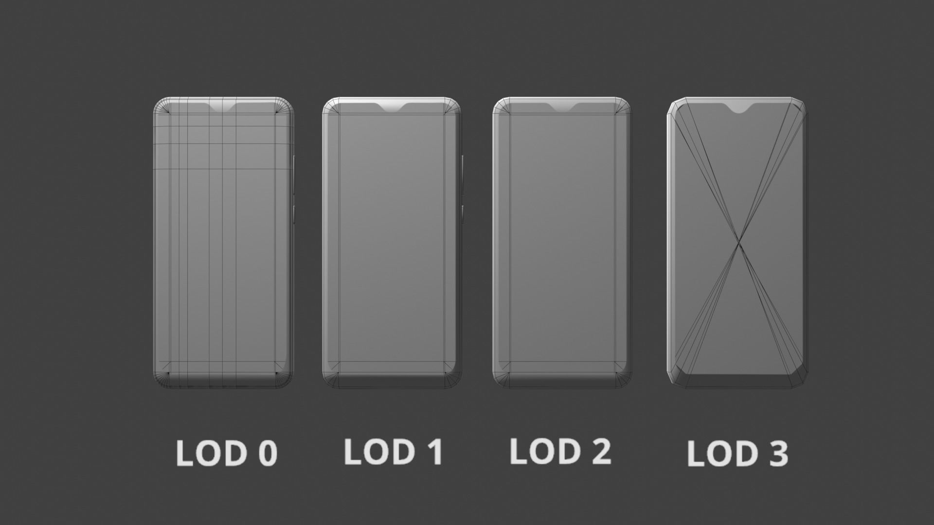 Smartphone 3D 4K PBR Game Asset with LODs Low-poly 3D model_4