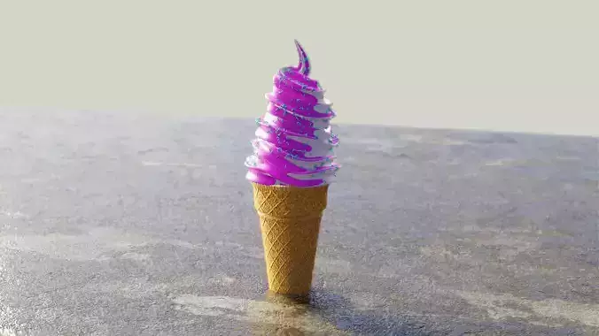 Simple Ice Cream Cone 3D model