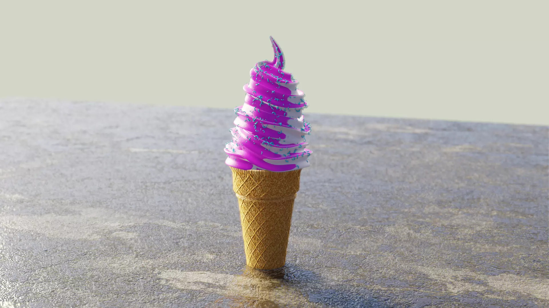Simple Ice Cream Cone 3D model_0