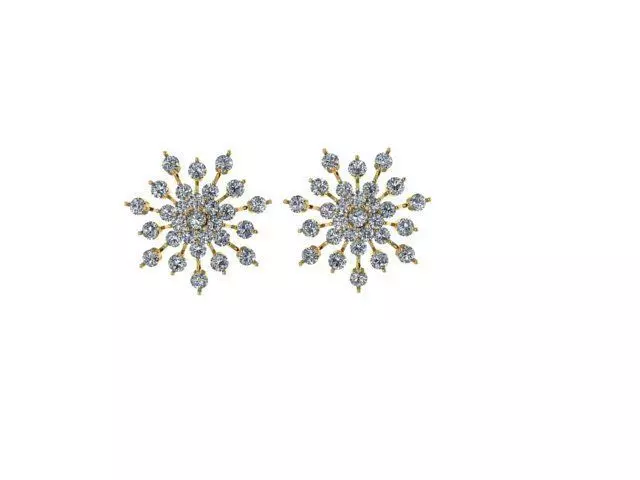 Snow Flake earrings 3D print model