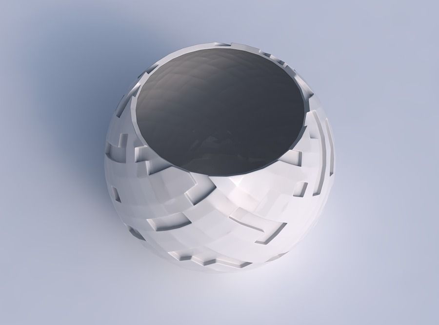 Bowl spheric with cavities 3D print model_1