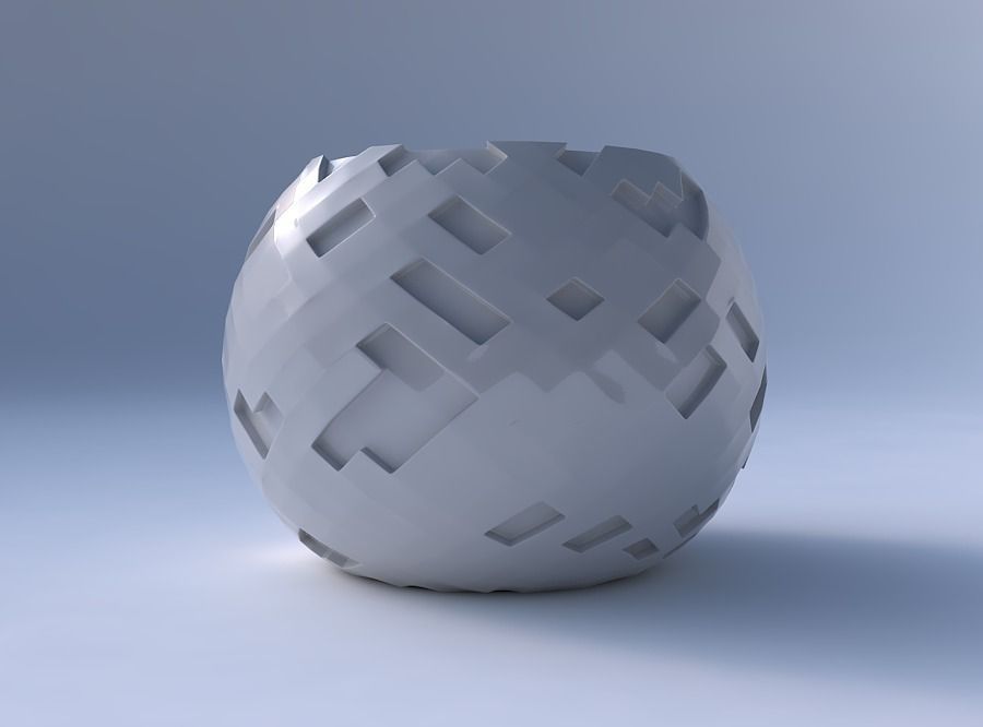 Bowl spheric with cavities 3D print model_4