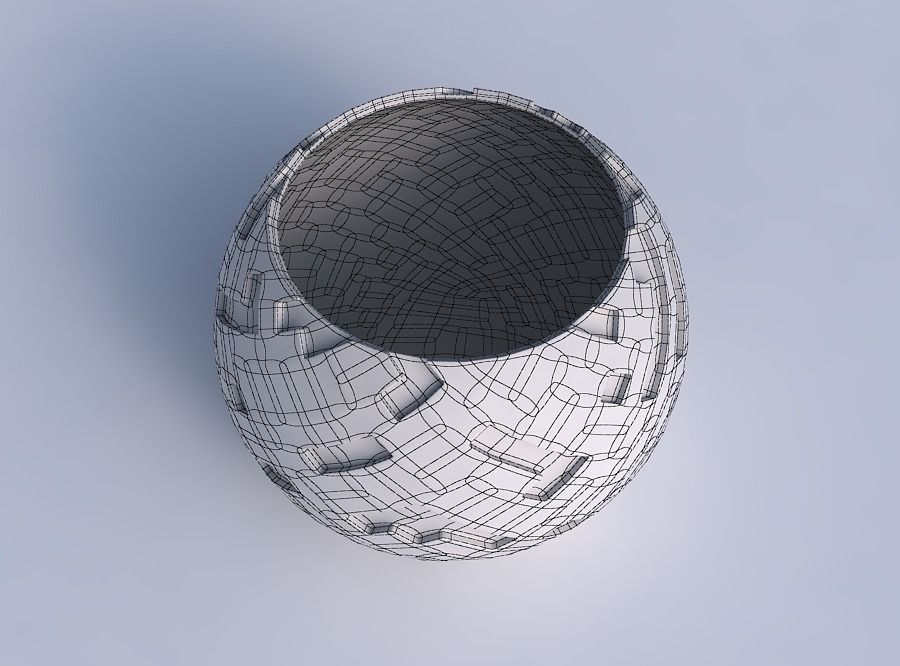 Bowl spheric with cavities 3D print model_6