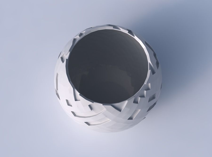 Bowl spheric with cavities 3D print model_2