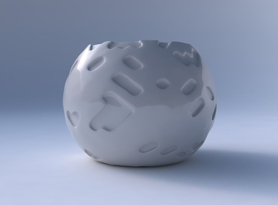 Bowl spheric with cavities smooth 3D print model_4
