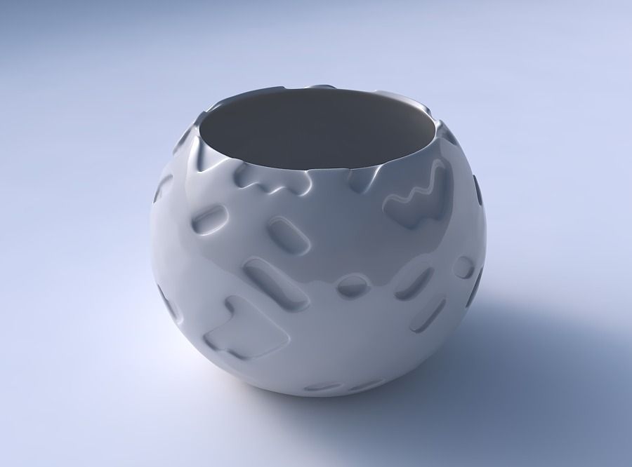 Bowl spheric with cavities smooth 3D print model_3