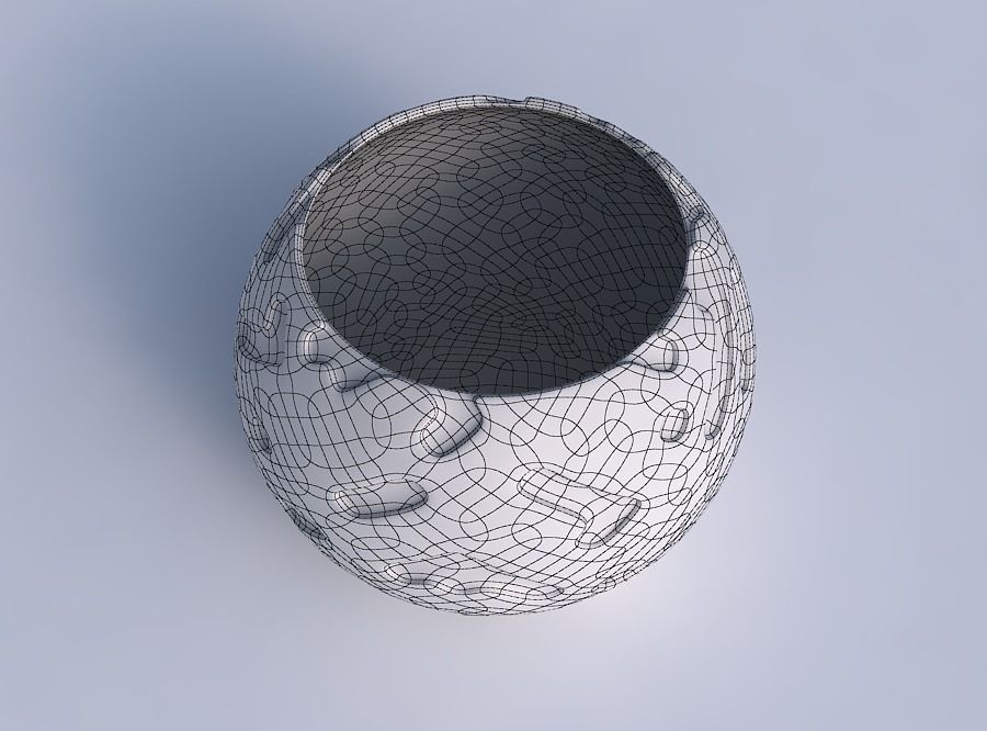 Bowl spheric with cavities smooth 3D print model_6
