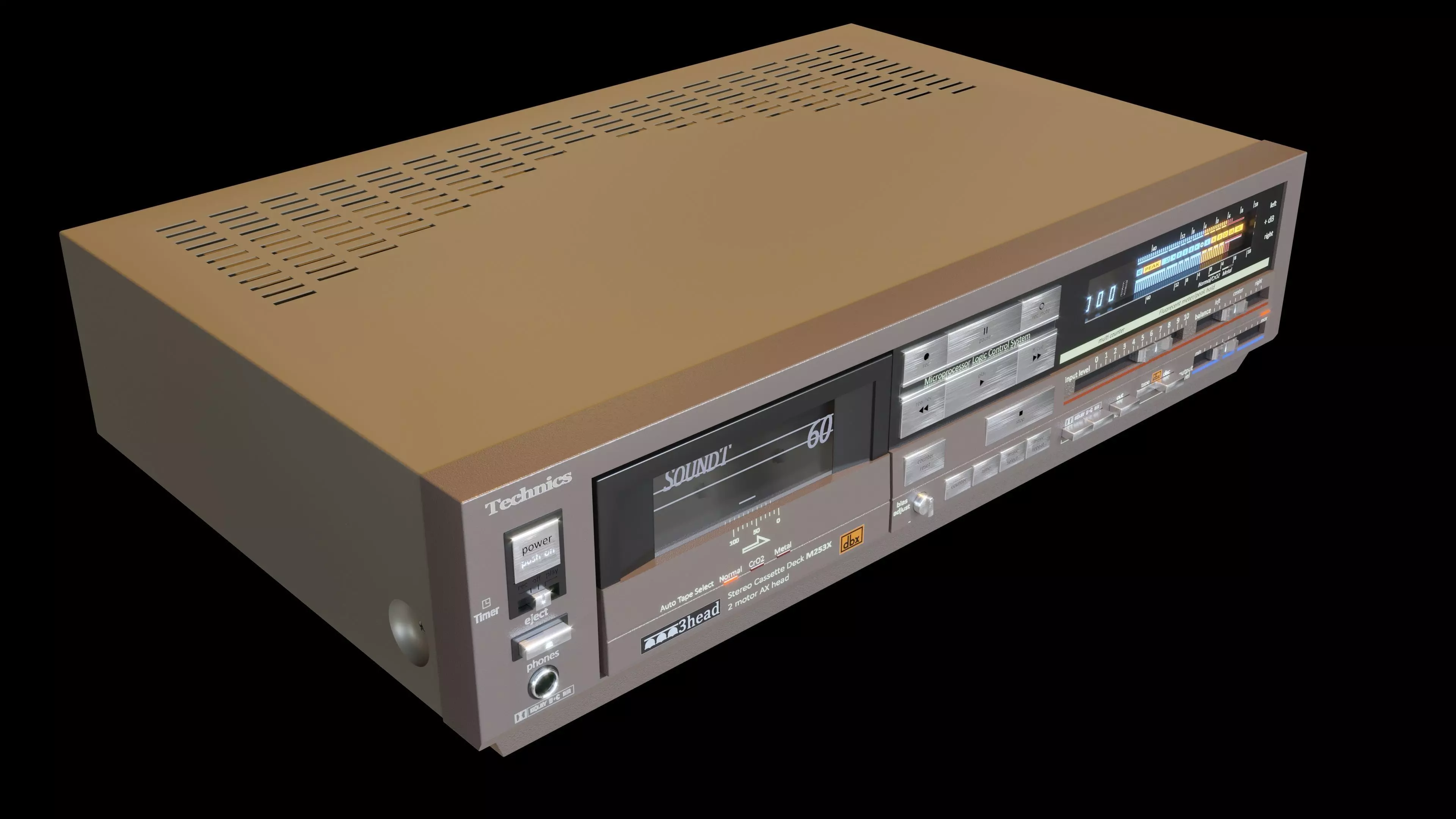 Tape Deck Stereo 3D model_0