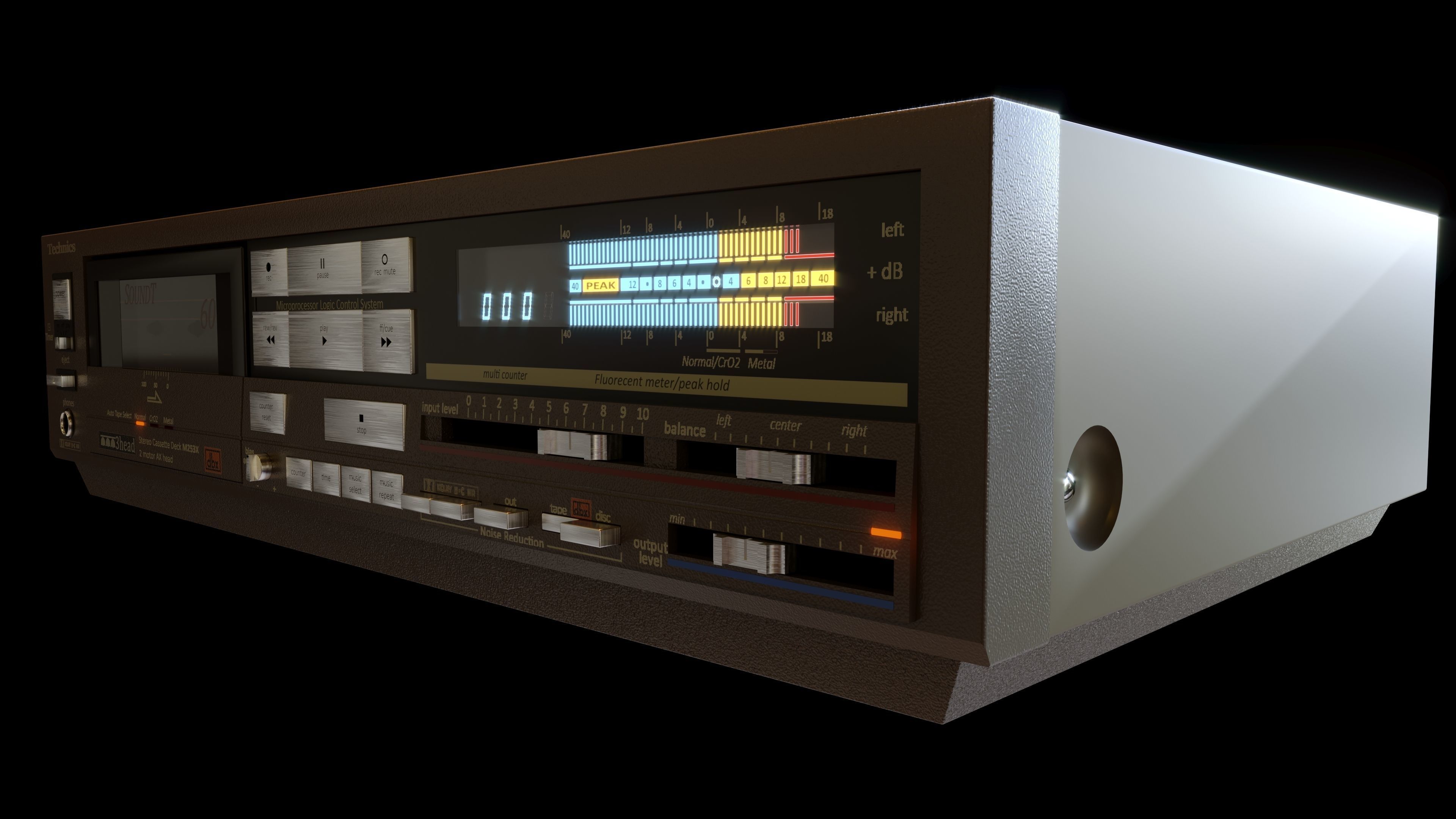 Tape Deck Stereo 3D model_2
