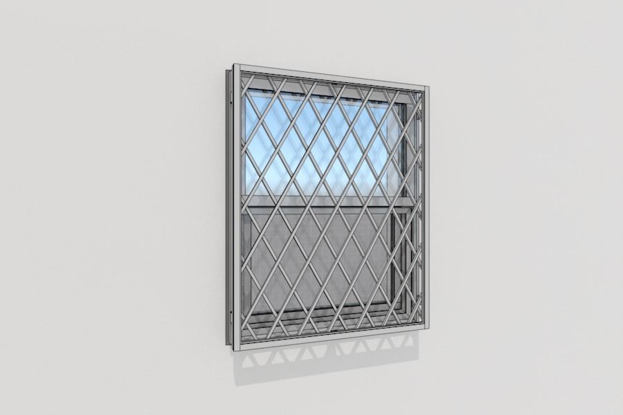 Japanese Window Vertical sliding 3D model_4