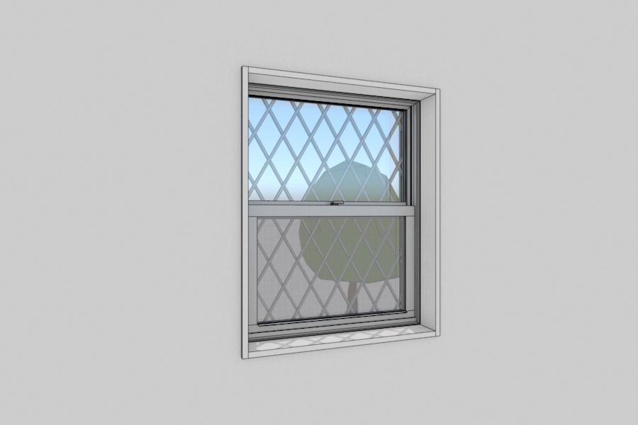 Japanese Window Vertical sliding 3D model_3