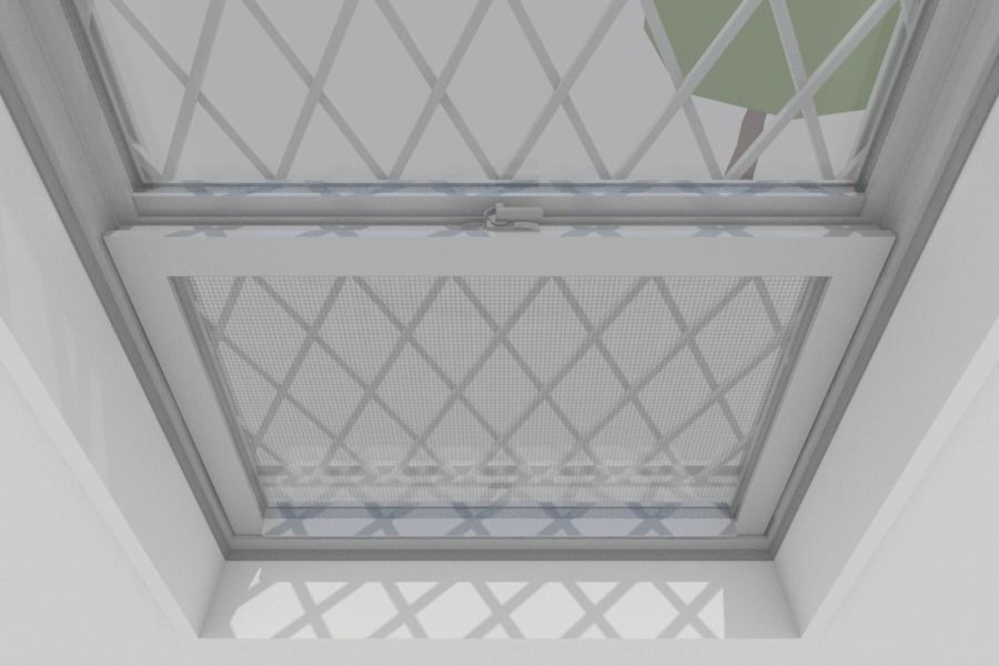 Japanese Window Vertical sliding 3D model_6