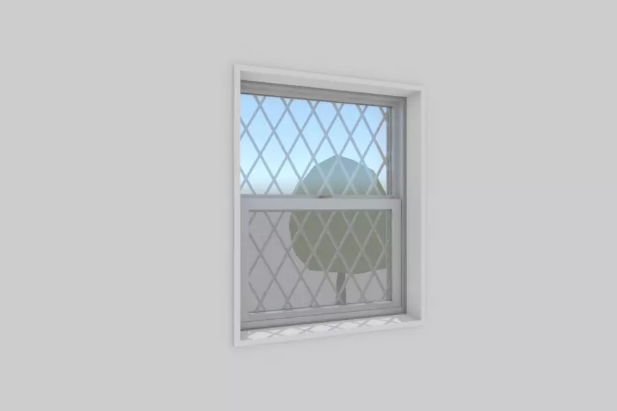 Japanese Window Vertical sliding 3D model_0