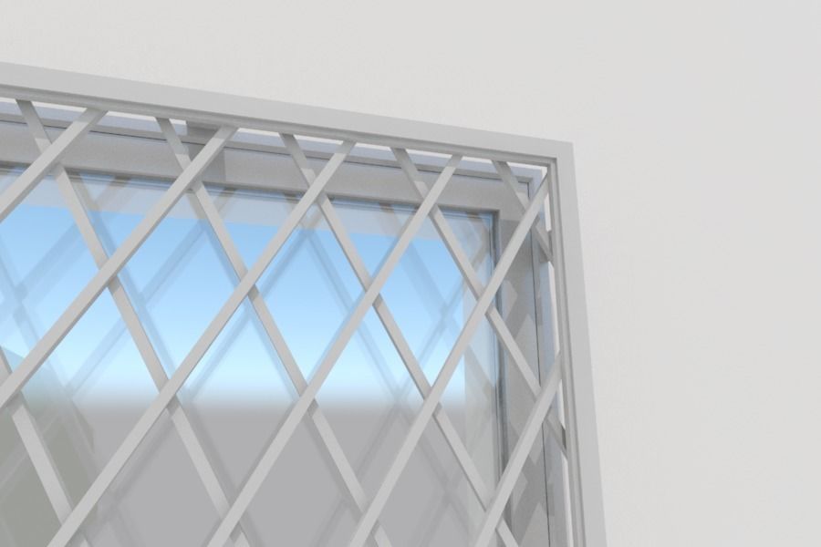 Japanese Window Vertical sliding 3D model_7
