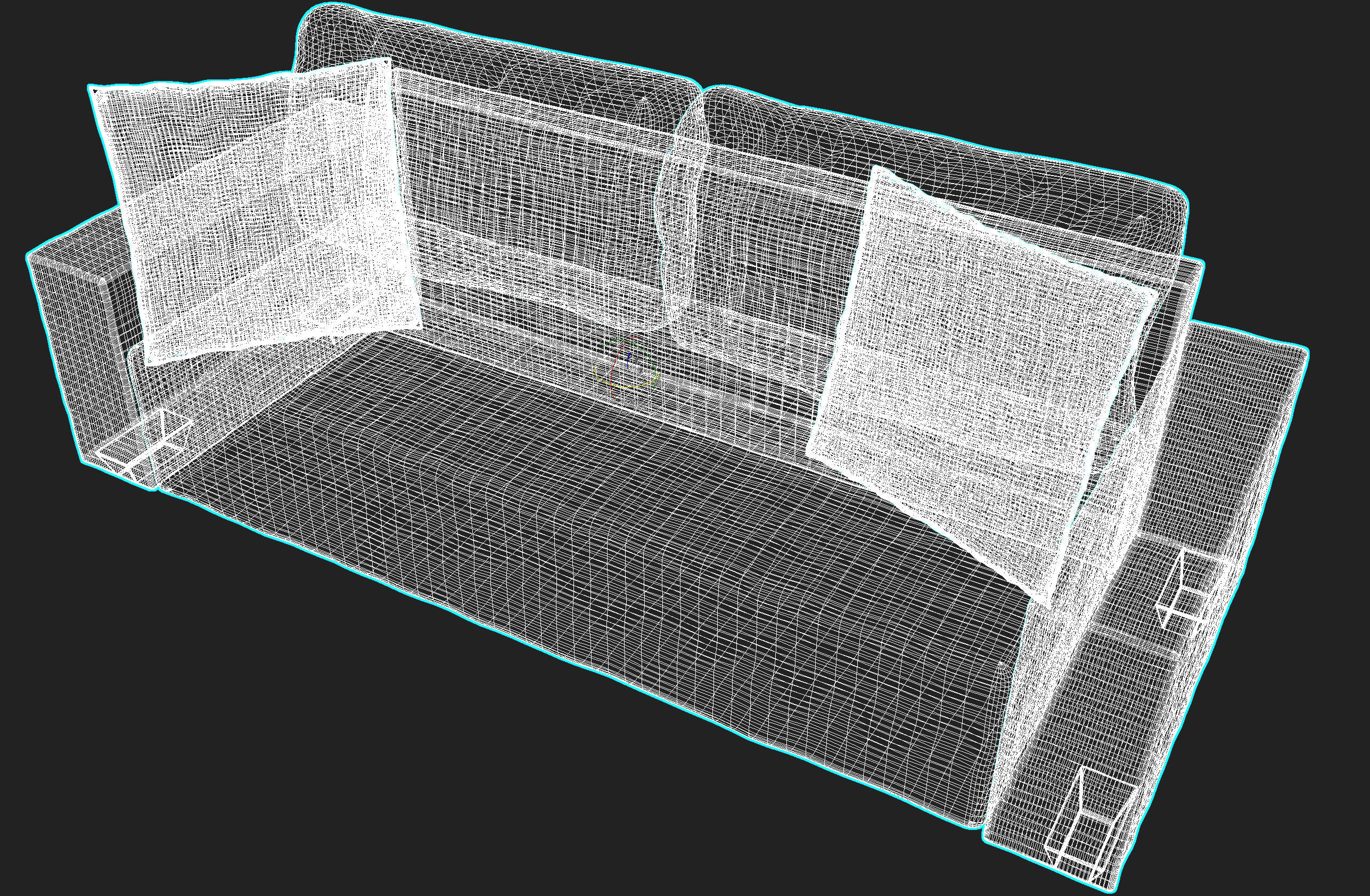 Fabric Couch 3D model_5