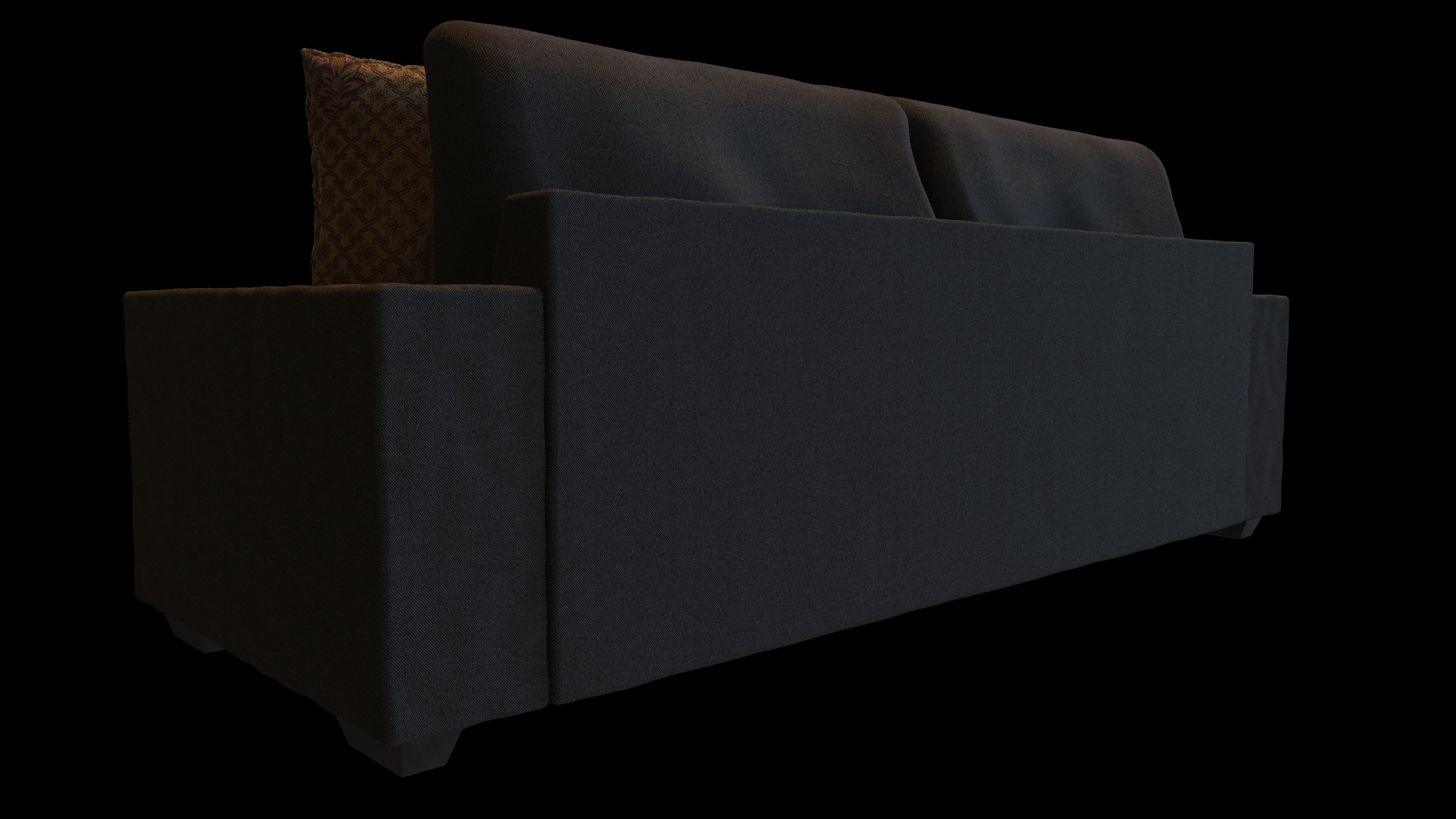 Fabric Couch 3D model_3