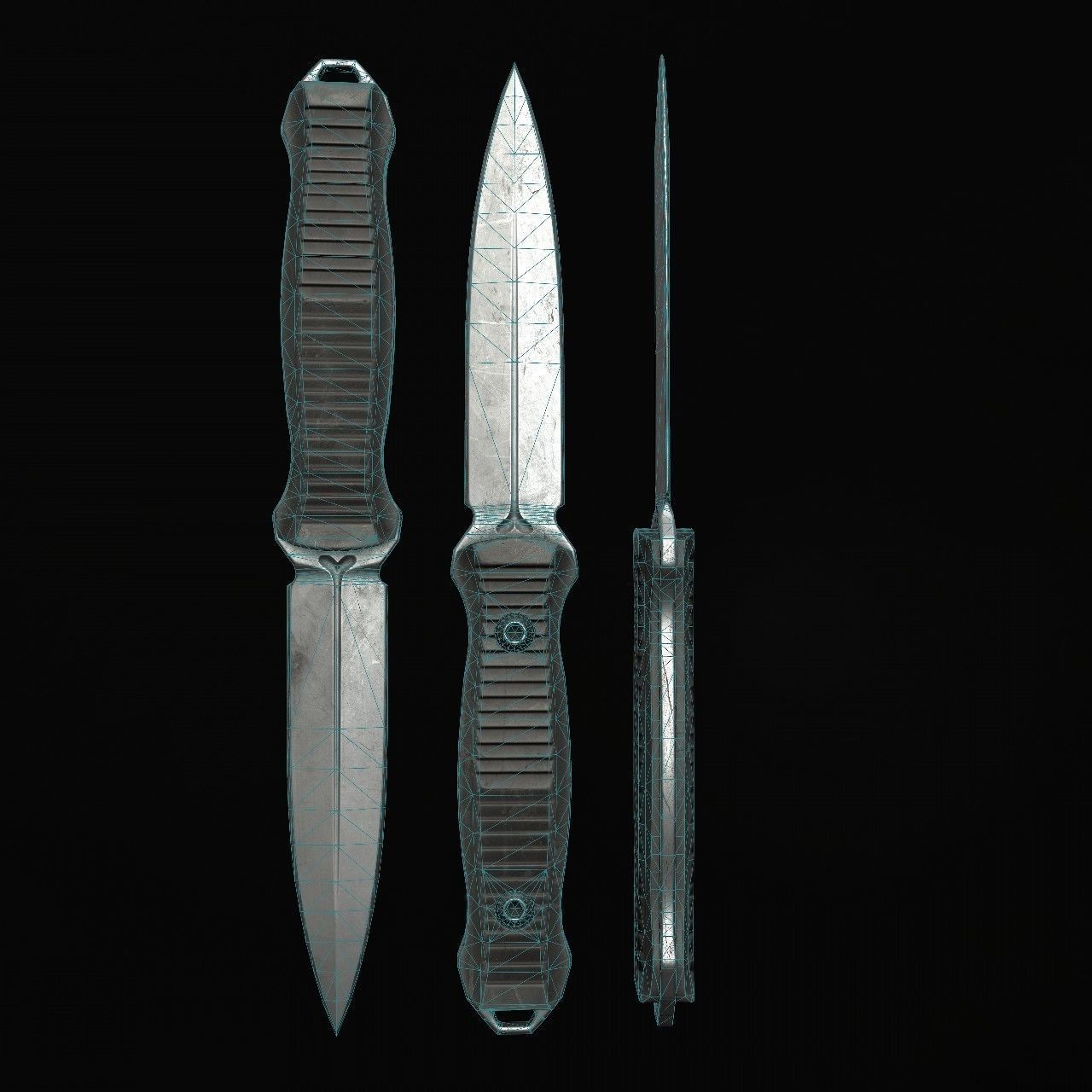 Knives knife Low-poly 3D model_33