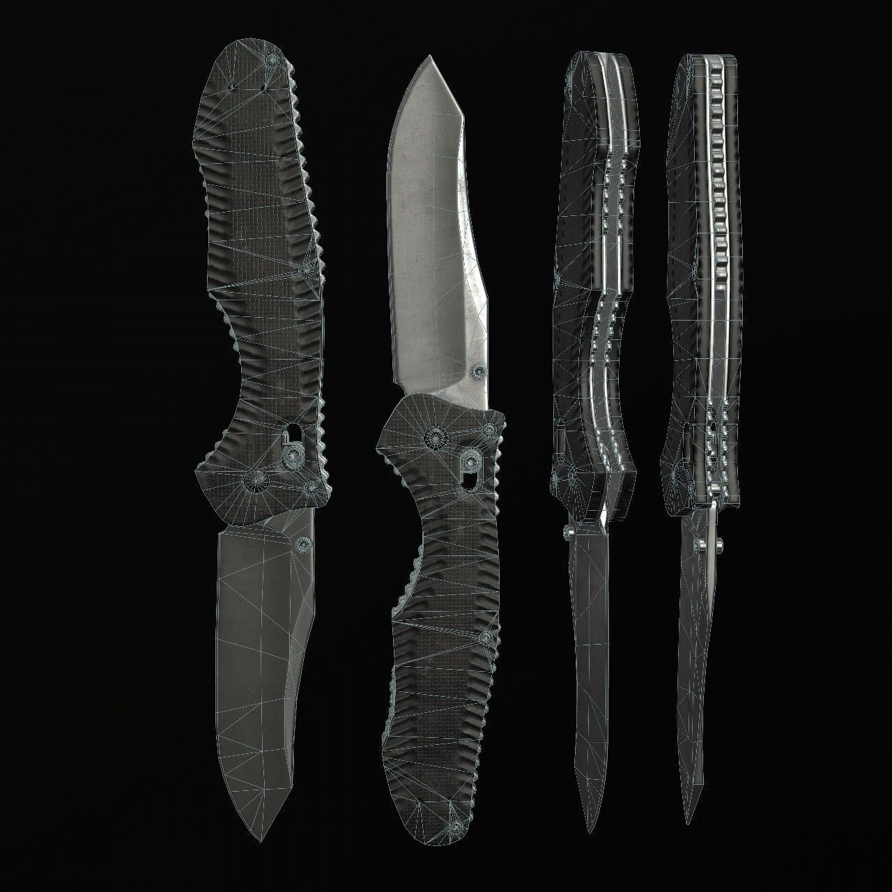 Knives knife Low-poly 3D model_32