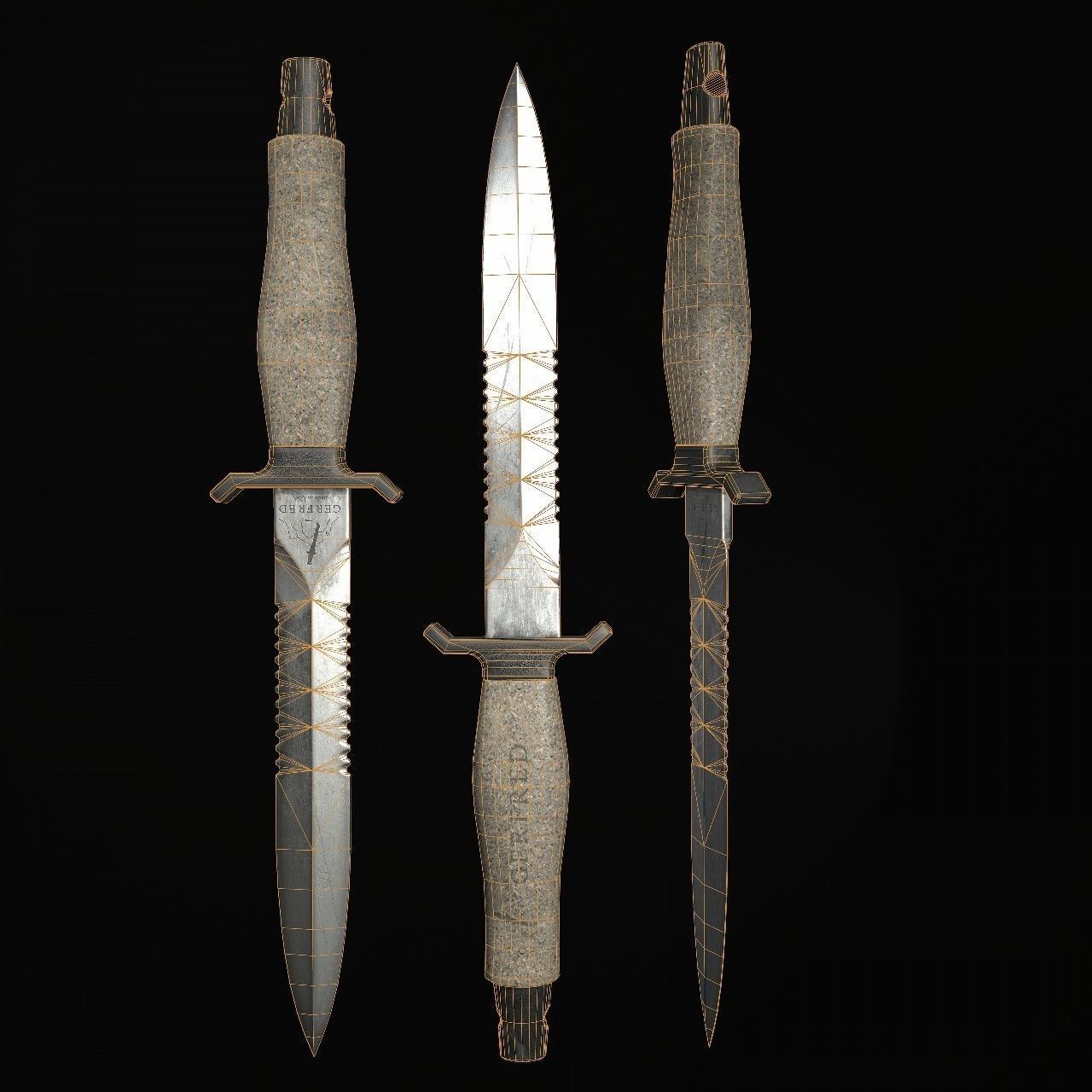 Knives knife Low-poly 3D model_31