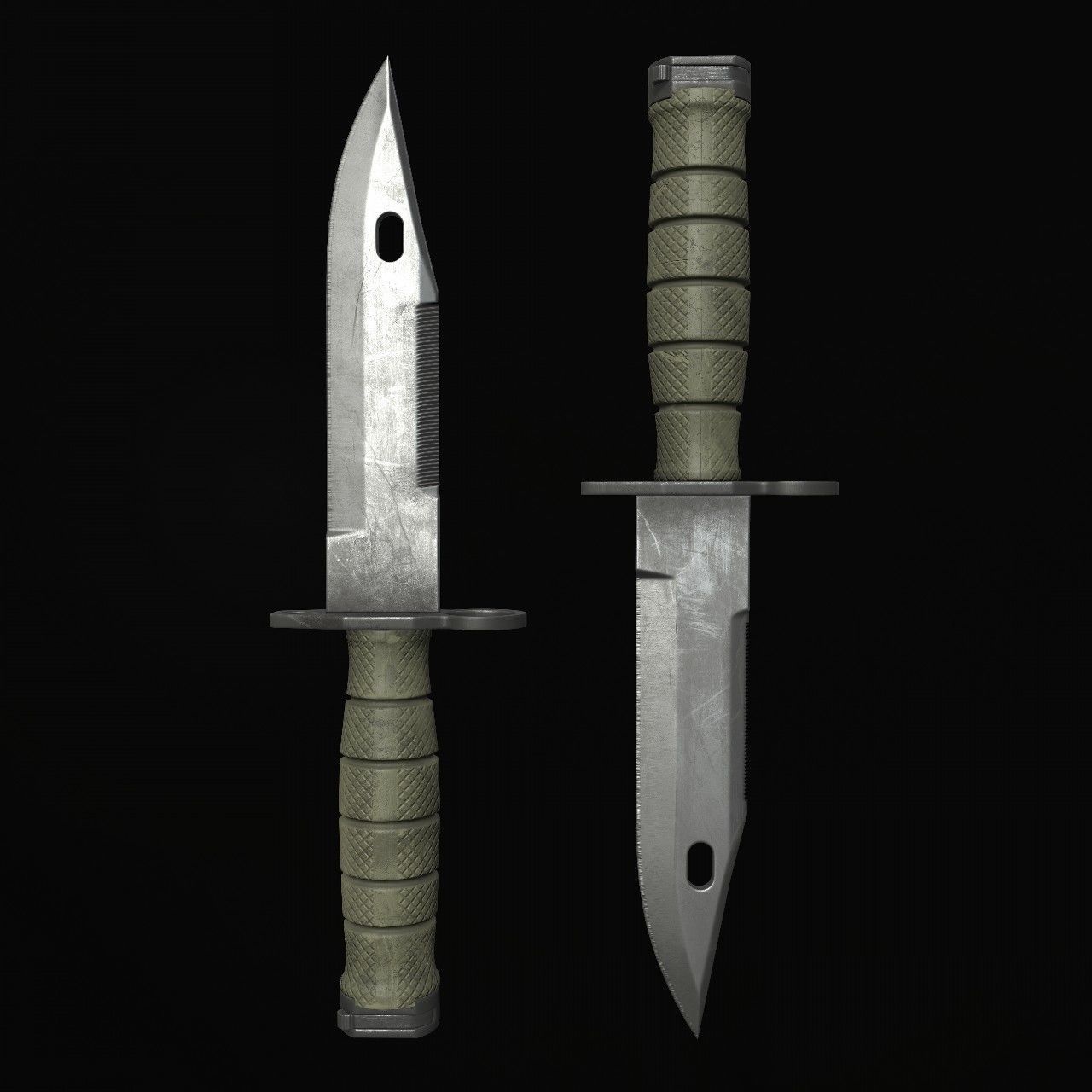 Knives knife Low-poly 3D model_1