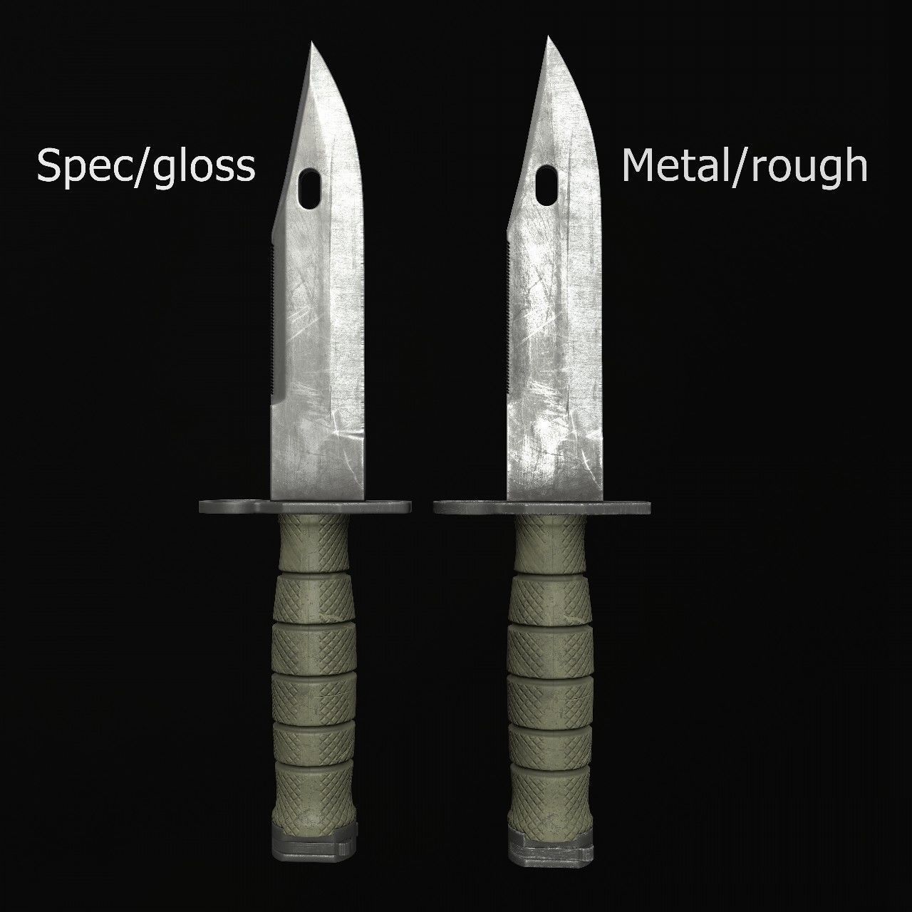 Knives knife Low-poly 3D model_27