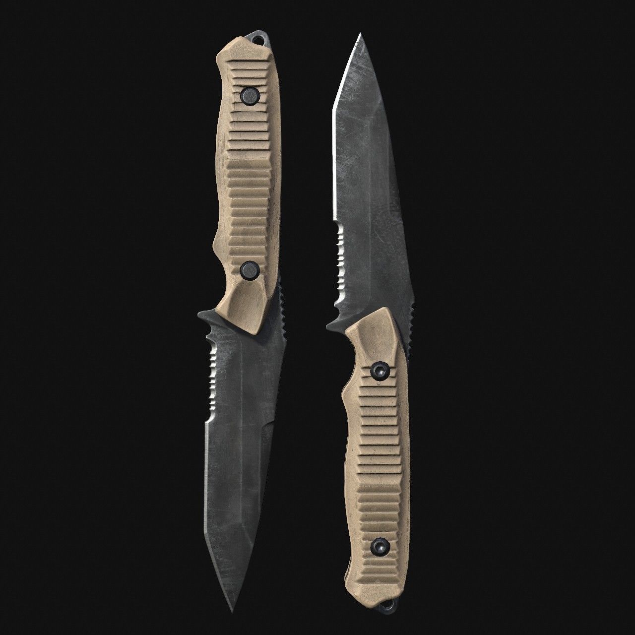 Knives knife Low-poly 3D model_2