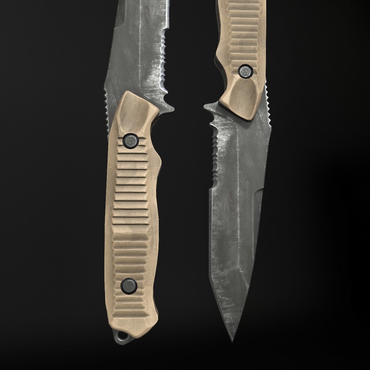 Knives knife Low-poly 3D model_8