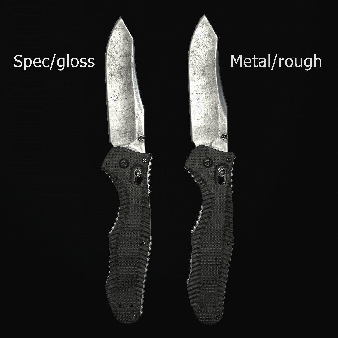 Knives knife Low-poly 3D model_23