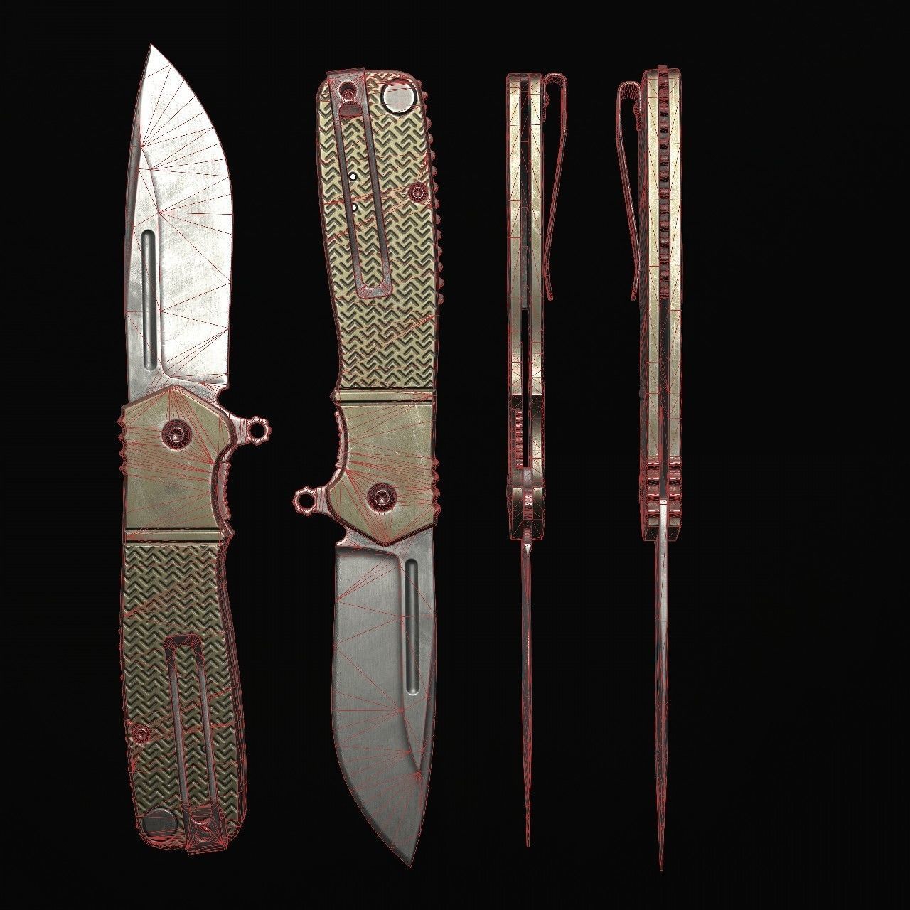 Knives knife Low-poly 3D model_34