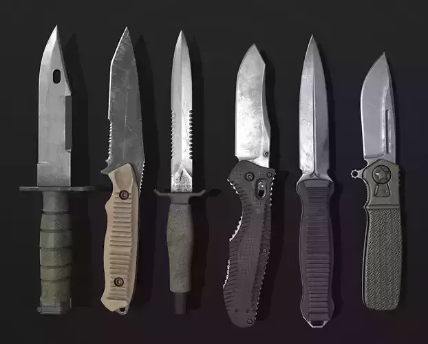 Knives knife Low-poly 3D model