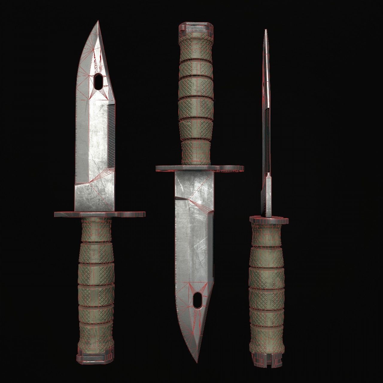 Knives knife Low-poly 3D model_29